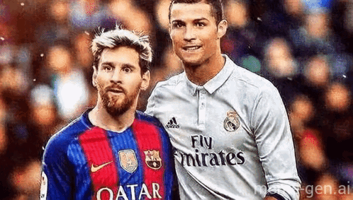Two Soccer Players Standing Next to Each Other