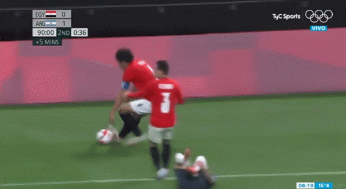Two Soccer Players Standing On A Field With A Tbc Sports Logo In The Background GIF