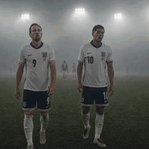 Two Soccer Players Wearing Jerseys With The Number 9 And 10 GIF