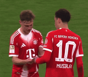 Two Soccer Players Wearing Red Jerseys With The Number 10 On The Back GIF