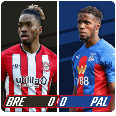 Two Soccer Players With Score BRE 0-0 PAL