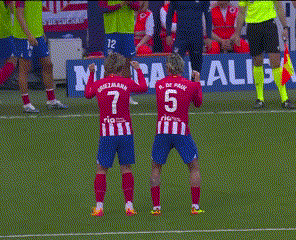Two Soccer Players With The Number 7 And 5 On Their Backs GIF