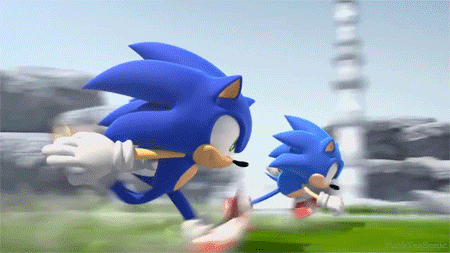 Two Sonic Meme Racing GIF