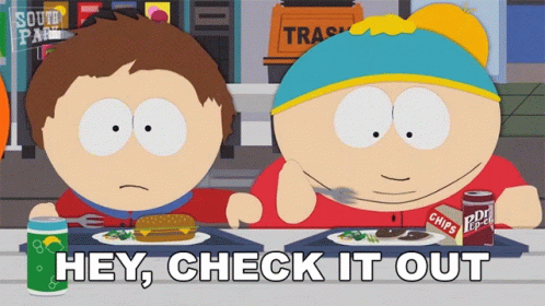 Two South Park Characters Eating and Drinking Pop-Corn Chips