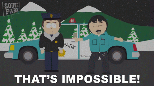 Two South Park Characters Standing in Front of Car Saying Park