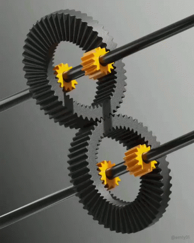 Two Spinning Gears GIF