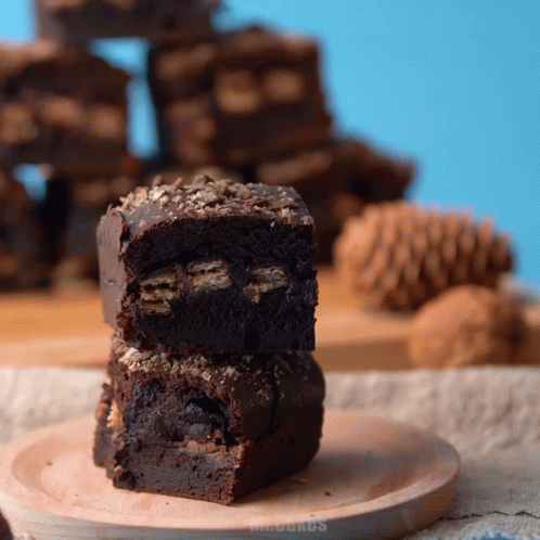 Two Stacked Brownies