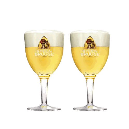 Two Steen Brugge Beer Glasses