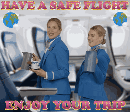 Two Stewardesses Have a Safe Flight