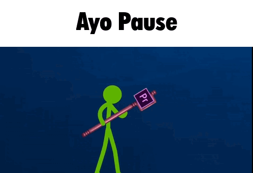 Two Stick Figures Are Pulling A Box With The Word Ayo Pause Above Them GIF