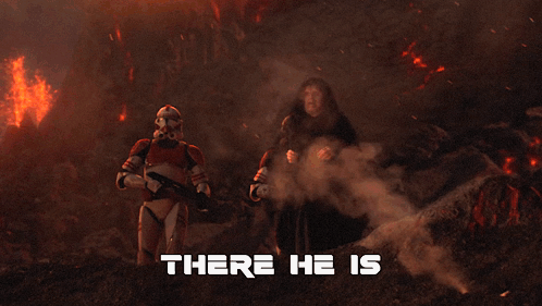 Two Stormtroopers Standing In Front Of Fire He's Still Alive GIF
