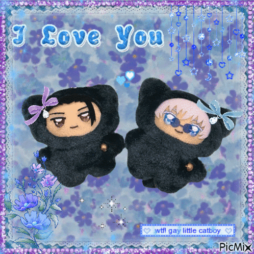 Two Stuffed Animals Saying I Love You GIF