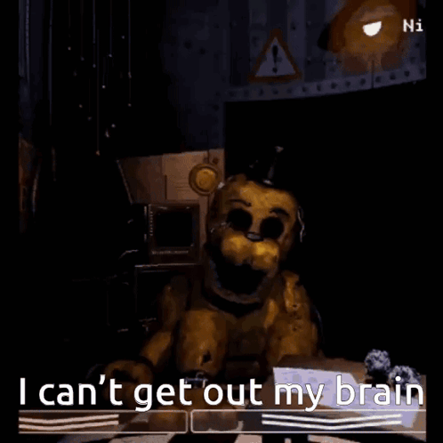Two Teddy Bears Are Standing Next To Each Other With The Words I Can 'T Get Out My Brain Written On The Bottom . GIF