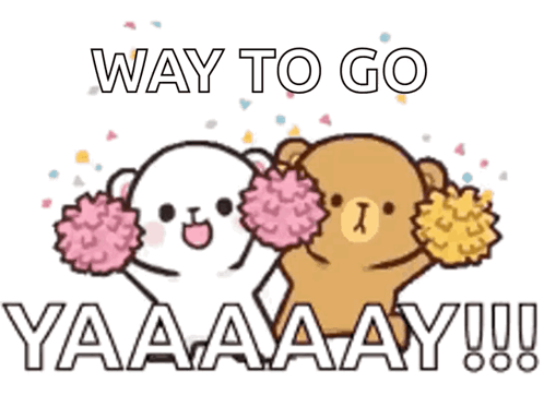 Two Teddy Bears Cheering Way To Go Yaaaay