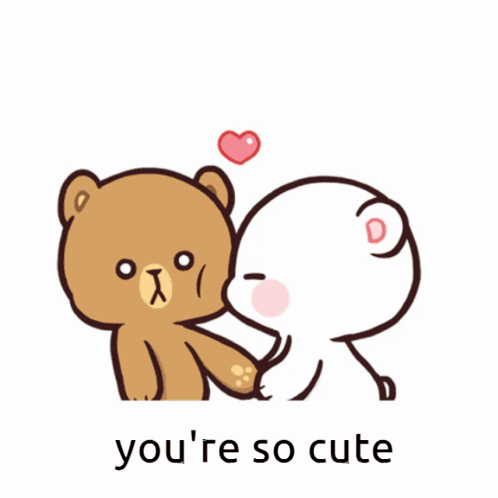 Two Teddy Bears Holding Hands You're So Cute