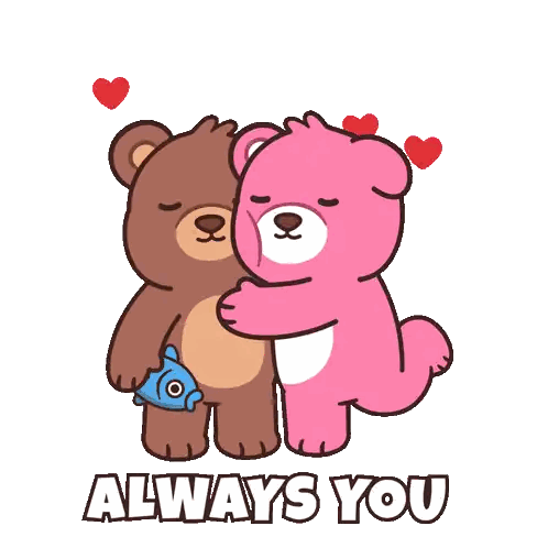 Two Teddy Bears Hugging Always You