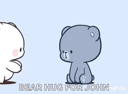 Two Teddy Bears Hugging Bear Hug for John