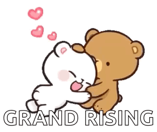 Two Teddy Bears Hugging Grand Rising
