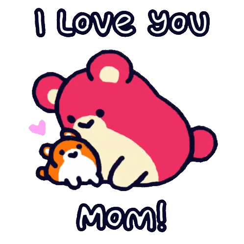 Two Teddy Bears Hugging With I Love You Mom
