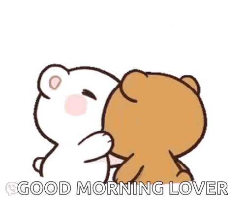 Two Teddy Bears Kissing Good Morning Lover