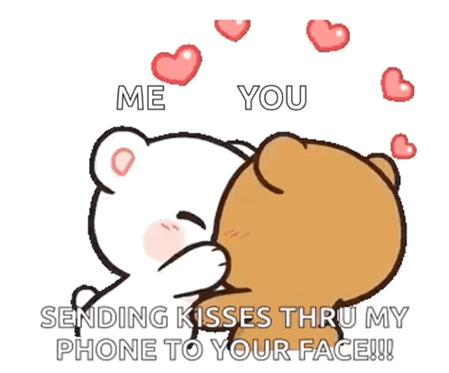 Two Teddy Bears Kissing Sending Kisses Thru My Phone To Your Face