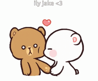 Two Teddy Bears Kissing with Heart