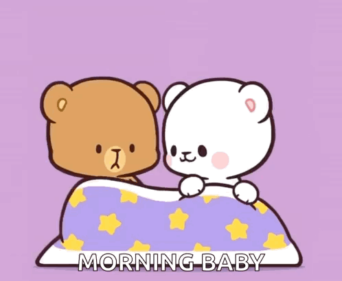 Two Teddy Bears Under Blanket Morning Baby