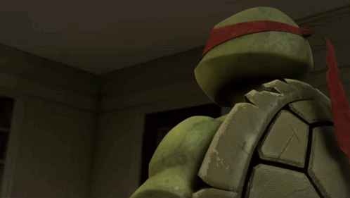 Two Teenage Mutant Ninja Turtles Shaking Hands