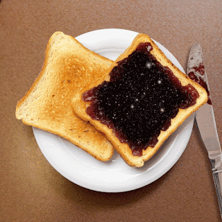 Two Toast Slices With Jam GIF