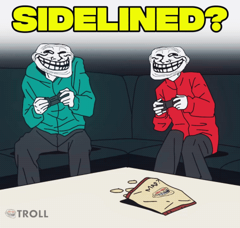 Two Trolls Playing Video Game Sidelined GIF