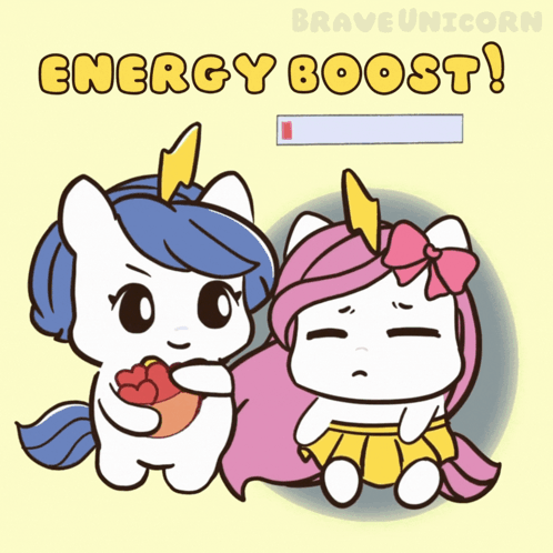 Two Unicorns With Energy Boost Background GIF