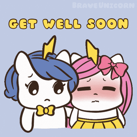 Two Unicorns Get Well Soon GIF