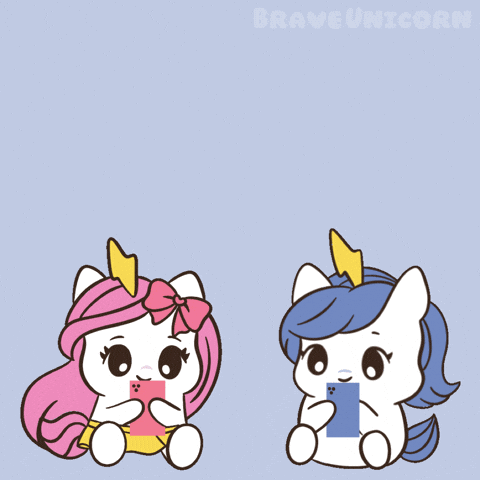 Two Unicorns Saying Hi and I Love You