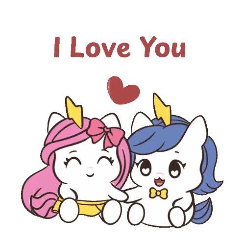 Two Unicorns With I Love You