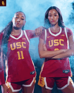 Two USC Basketball Players Posing