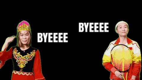 Two Woman Saying Byeeee GIF