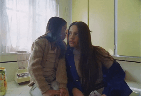 Two Woman Whisper GIF