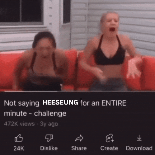 Two Women Celebrate Not Saying Heeseung GIF