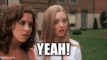 Two Women Are Standing Next To Each Other And One Of Them Is Saying `` Yeah '' . GIF