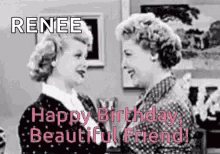 Two Women Are Standing Next To Each Other And Talking To Each Other In A Black And White Photo . GIF