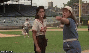 Women Standing On Baseball Field One Smoking GIF