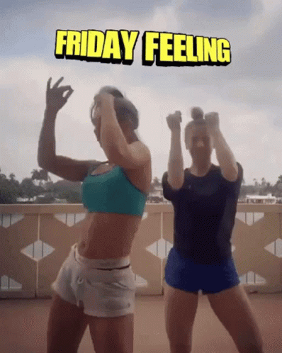Two Women Dancing Friday Feeling