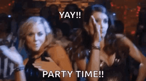 Two Women Dancing In Club Yay Party Time GIF