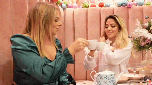 Two Women Drinking Tea