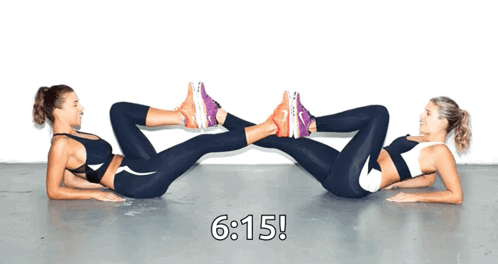 Two Women Exercising at 6:15