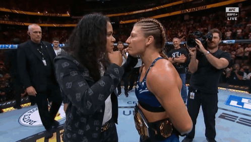 Two Women Facing Each Other in UFC Ring