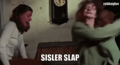 Two Women Fighting Near Clock