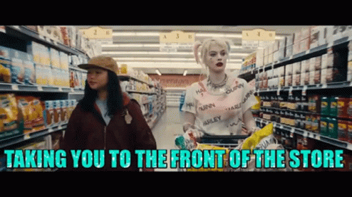 Two Women Grocery Store Taking You To Front GIF