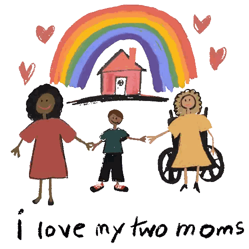 Two Women Holding Hands I Love My Moms