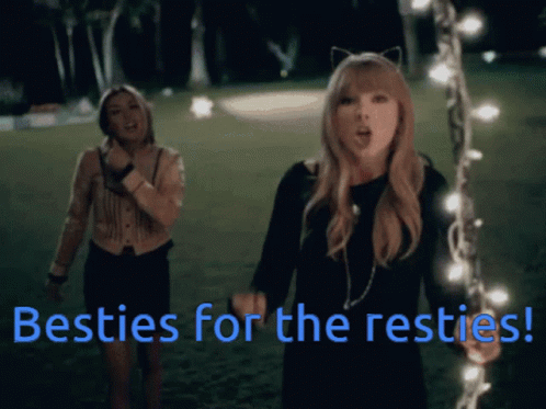 Two Women Holding Lights Besties for Resties
